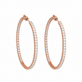 14K Rose Gold 3.75 CT Diamond Hoop Earrings