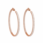 14K Rose Gold 3.75 CT Diamond Hoop Earrings
