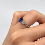 14K White Gold Ring with 1.37CT Sapphire & 0.42CT Diamond SDR120 ILJJ