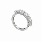 14K White Gold Five Stone Diamond Band Ring WB0191 NETJ