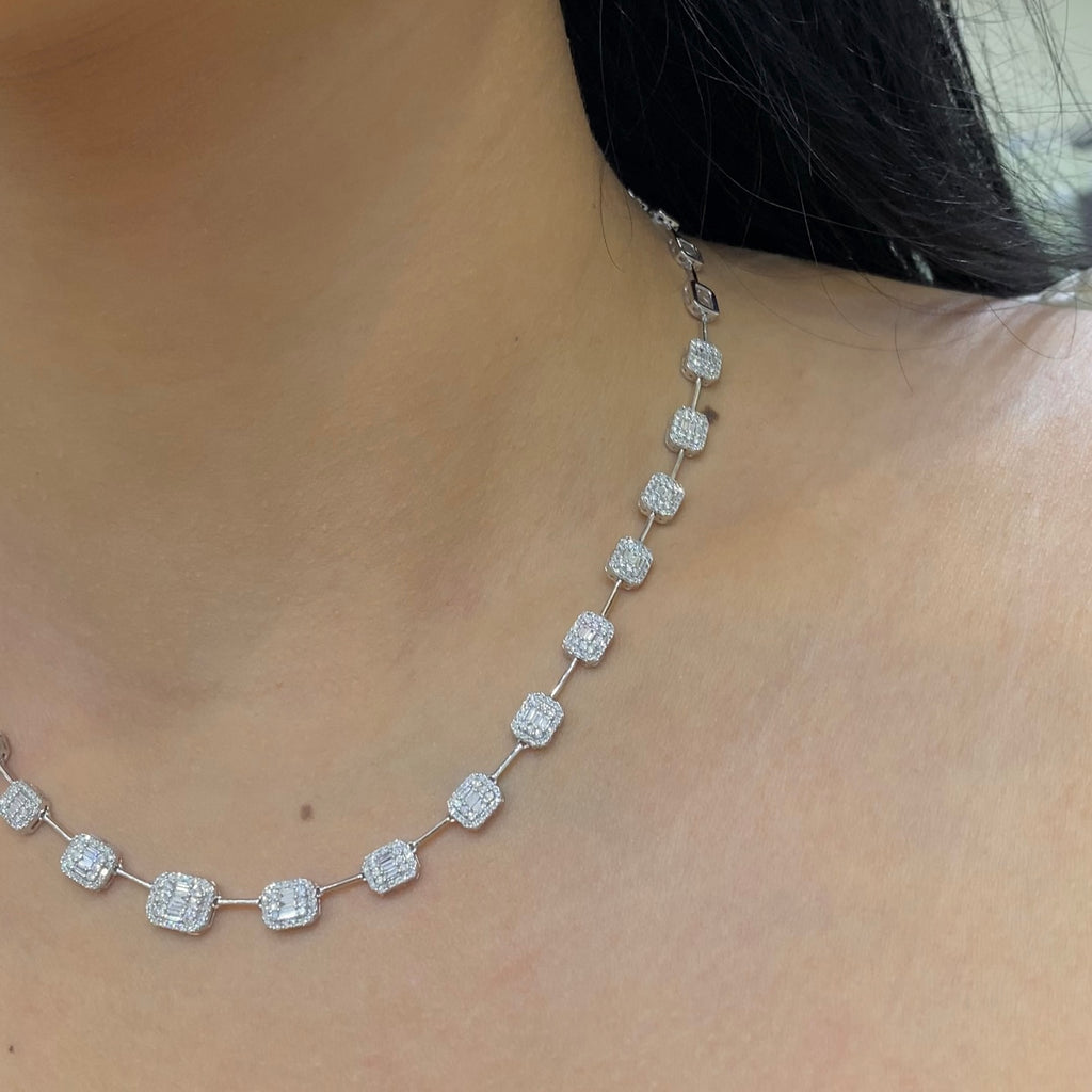 14K White Gold Diamond Necklace – 2.17CT SI Clarity | DCN14070-5