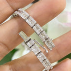 14K White Gold Diamond Bracelet with 4.75CT Baguette and Round Diamonds DB082 GESJ