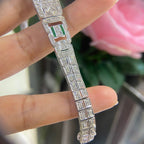 18K White Gold Diamond & Emerald Bracelet – 2.50CT Diamonds / 1.00CT Emeralds | EMDB05