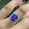 18K White Gold Tanzanite & Diamond Ring – 5.25CT Tanzanite / 0.60CT Diamonds | TANR15