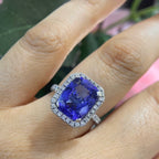 18K White Gold Tanzanite & Diamond Ring – 5.25CT Tanzanite / 0.60CT Diamonds | TANR15