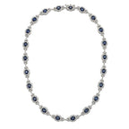 14K White Gold Sapphire & Diamond Necklace – 14.00 CT Sapphires & 7.00 CT Diamonds CDN007 TJJJ