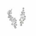 18K White Gold Diamond Drop Earrings – 3.60ct Round & Pear Shape Diamonds GAJJ INJJ