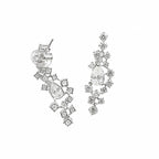 18K White Gold Diamond Drop Earrings – 3.60ct Round & Pear Shape Diamonds GAJJ INJJ