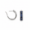 18K White Gold Earrings with 0.35ct Diamonds and 2.34ct Sapphires – SDER027 ISJJ