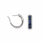 18K White Gold Earrings with 0.35ct Diamonds and 2.34ct Sapphires – SDER027 ISJJ