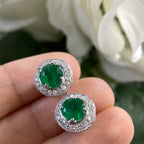 14K White Gold Natural Emeralds 2.16ct with 0.65ct in diamonds. GJJJ