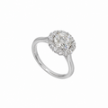 14K White Gold 1.85CT Diamond Halo Engagement Ring with 1.10 CT Round Diamond RDER051 NJJJ