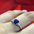 14K White Gold Natural Sapphire &amp; Diamond Ring – 1.03CT Sapphire / 0.38CT Diamonds | SDR067