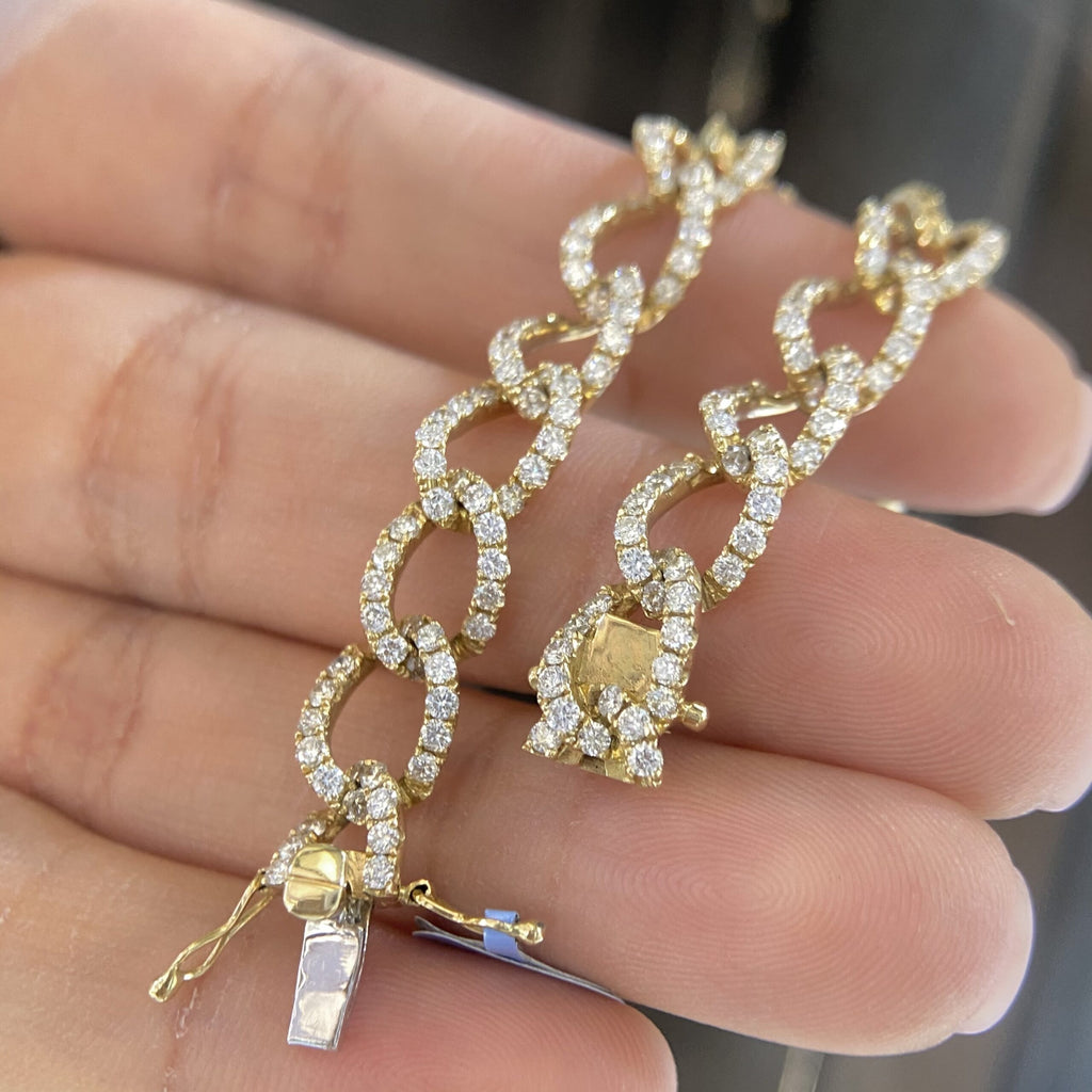 14K Yellow Gold Diamond Bracelet with 4.89CT Round Cut Diamonds PJBR3946-019