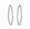 14K White Gold 3.50 Ct Diamond Inside-Out Hoop Earrings