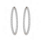 14K White Gold 3.50 Ct Diamond Inside-Out Hoop Earrings