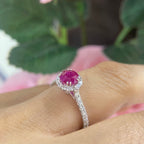 18K White Gold Ruby & Diamond Ring – 1.32CT Ruby | RDR005