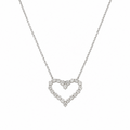 14K White Gold Diamond Heart Pendant Necklace — 3.01CT DP110 GNJJ