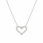 14K White Gold Diamond Heart Pendant Necklace — 3.01CT DP110 GNJJ