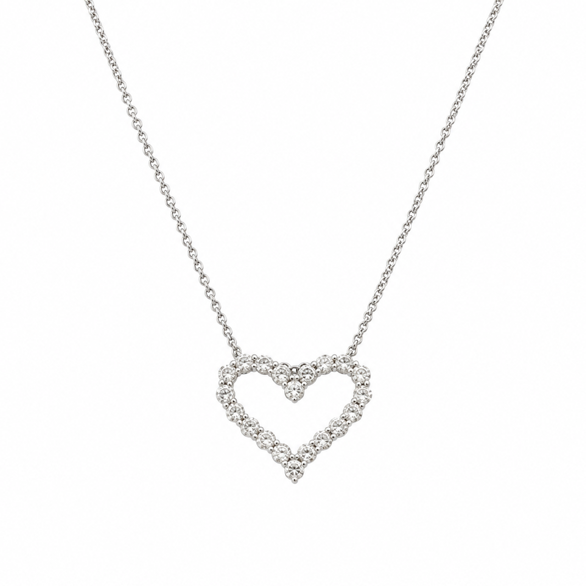 14K White Gold Diamond Heart Pendant Necklace — 3.01CT DP110 GNJJ