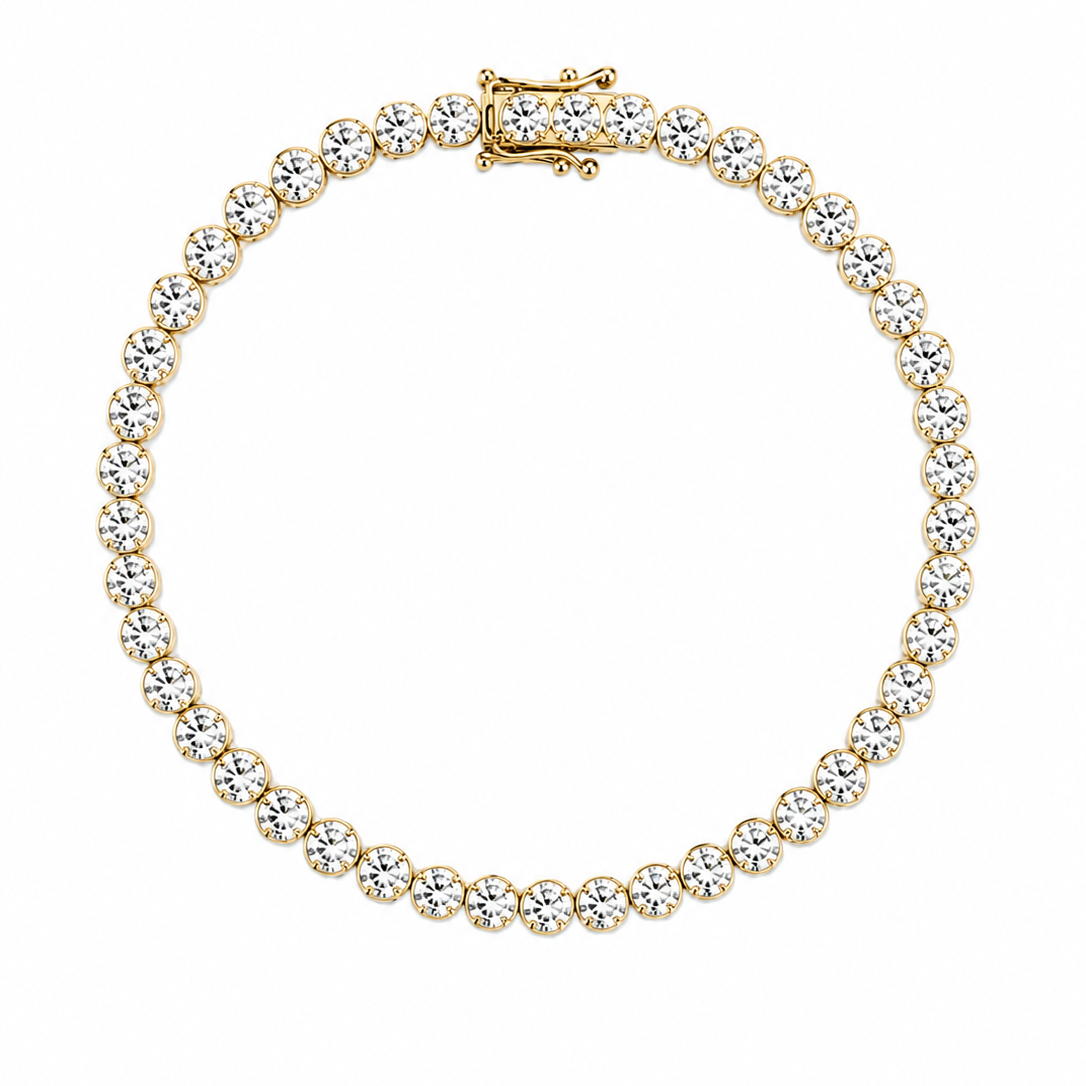 14K Yellow Gold Bezel Set Diamond Tennis Bracelet – 3.22 CT PJBR5587A-017