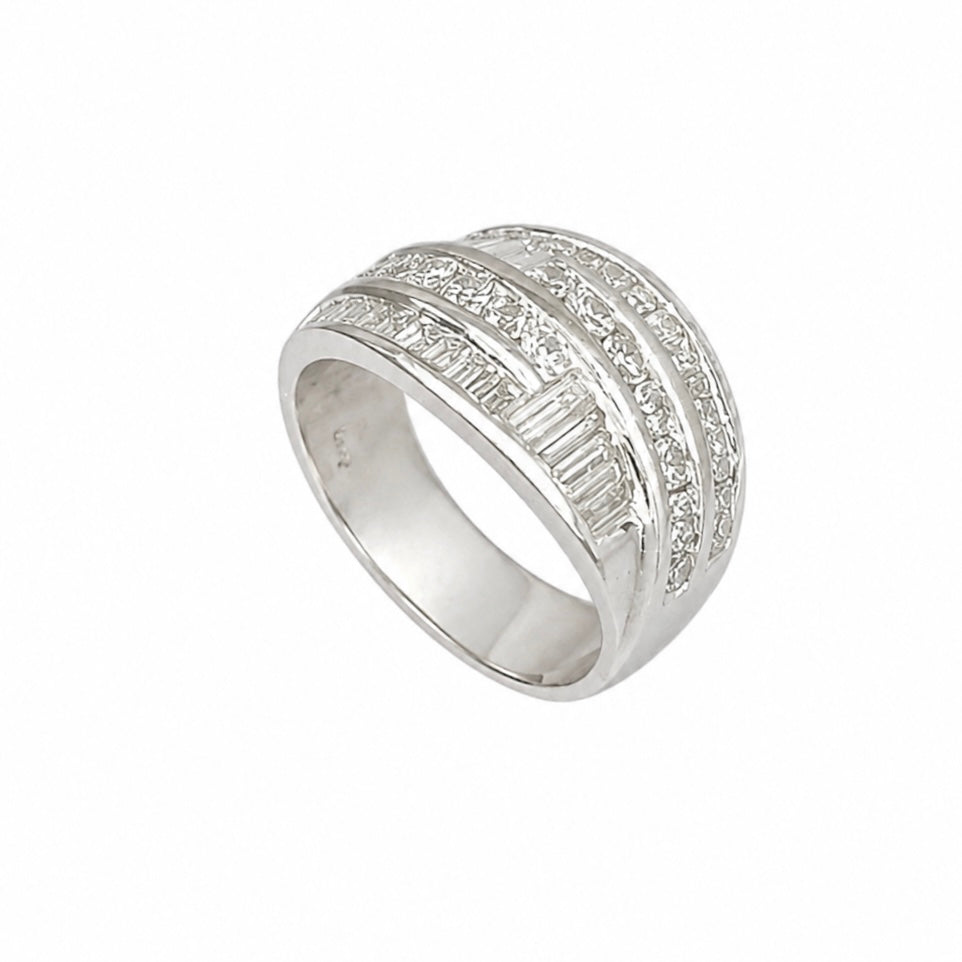 14K White Gold Baguette & Round Diamond Ring – 2.20CT WB288 IGJJ