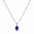 14K White Gold Tanzanite & Diamond Pendant Necklace – 1.50 CT Tanzanite, 0.26 CT Diamonds DP0034 SNJ