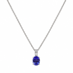 14K White Gold Tanzanite & Diamond Pendant Necklace – 1.50 CT Tanzanite, 0.26 CT Diamonds DP0034 SNJ