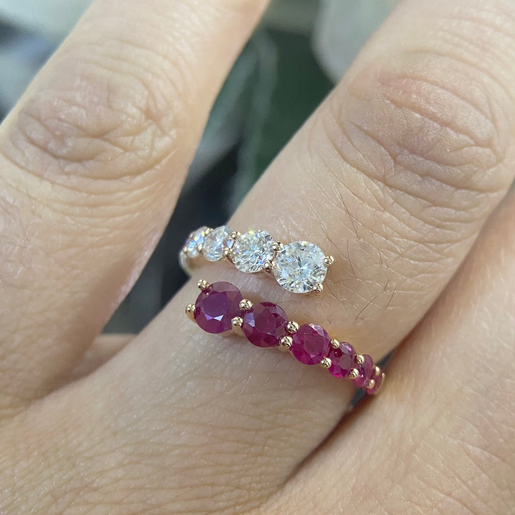 18K Rose Gold Ruby & Diamond Ring – 1.19CT Rubies / 0.88CT Diamonds | BAIIST
