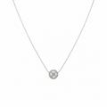14K White Gold Round Diamond Halo Pendant Necklace – 0.45CT ZTJ