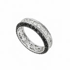 18K White Gold Black & White Diamond Band Ring – 2.92CT WB0192 LTJ