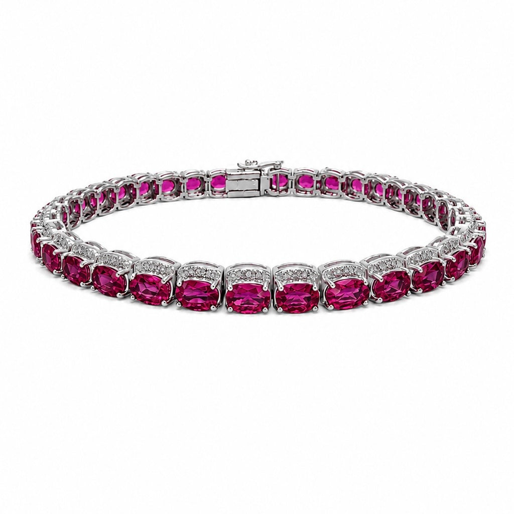18Kt White Gold Bracelet 9.30ct Natural Rubies with 1.01ct Natural Diamonds. RDB009 GEZJ