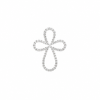 18K White Gold Diamond Cross Pendant – 0.50 CT Diamonds AAJ