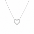14K White Gold Heart Pendant Necklace – 1.65CT Round Diamonds DP046 IGTJ