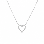 14K White Gold Heart Pendant Necklace – 1.65CT Round Diamonds DP046 IGTJ