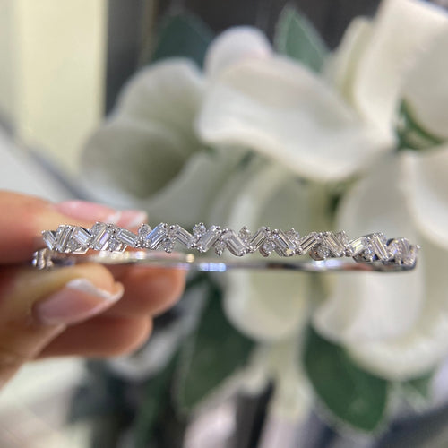 14K White Gold Diamond Bangle with 1.43CT Baguette and Round Diamonds PJB536OWG IESJ