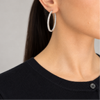 14K White Gold 5.56 Ct Diamond Inside-Out Hoop Earrings