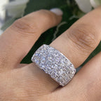 18K White Gold Natural Diamond Ring – 4.50CT SI Clarity | WB043