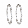 14K White Gold 5.85 Ct Lab-Grown Diamond Inside-Out Hoop Earrings