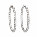 14K White Gold 5.85 Ct Lab-Grown Diamond Inside-Out Hoop Earrings