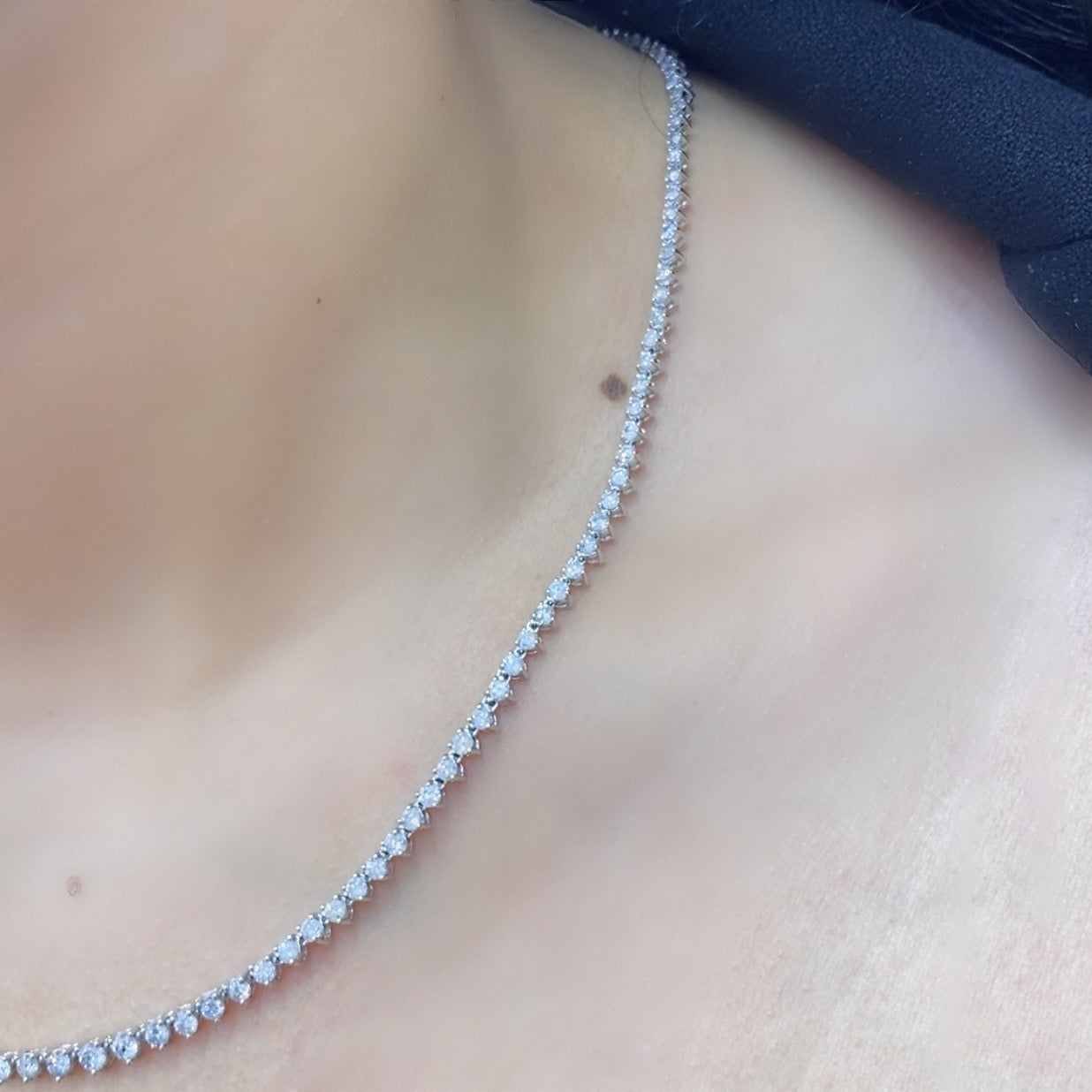 14K White Gold Diamond Tennis Necklace – 5.00CT G/SI1-SI2 | GNJJ