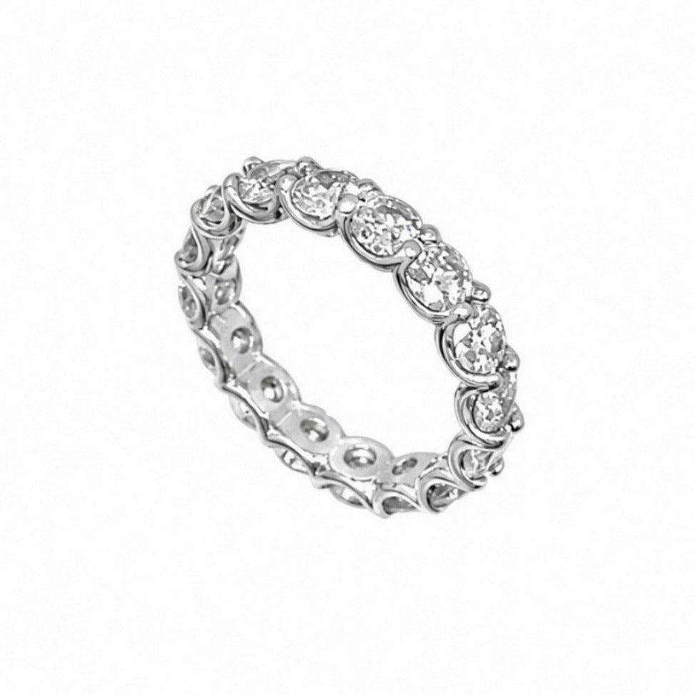 14K White Gold 3.50CT Round Diamond Eternity Band Ring WB292 GIJJ