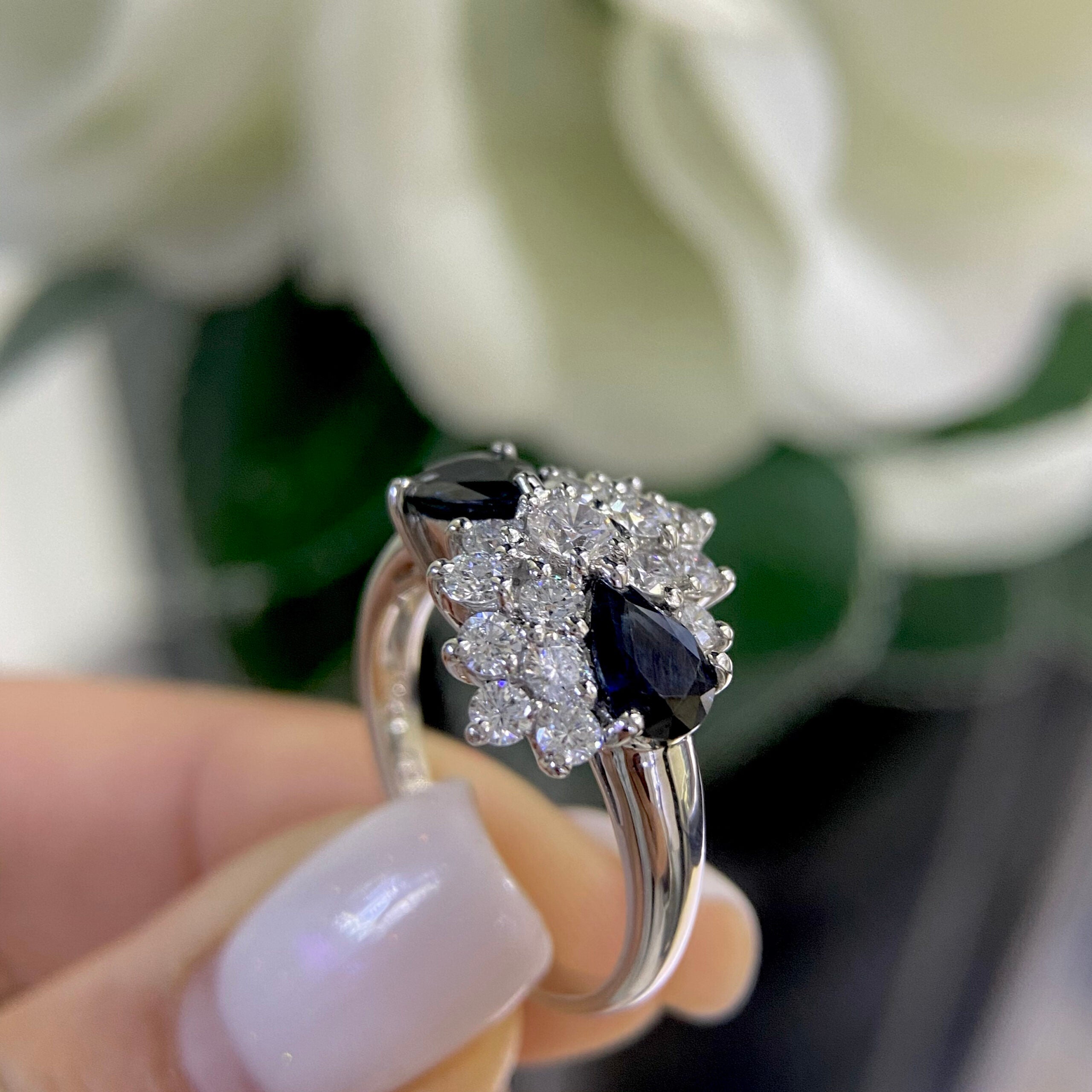 Platinum Sapphire & Diamond Ring – 1.32CT Sapphire / 1.59CT Diamonds | SDR071
