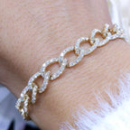 14K Yellow Gold Diamond Bracelet with 4.89CT Round Cut Diamonds PJBR3946-019