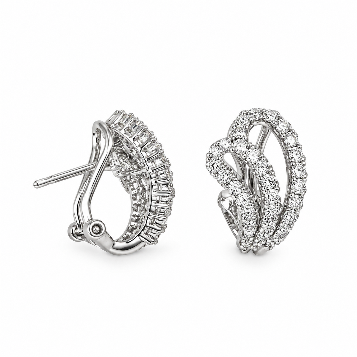 14K White Gold 0.80 Ct Diamond Earrings