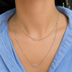 114K White Gold Double-Sided Diamond Station Necklace – 1.90 CT Natural Diamonds | 36 Inch DN0055 GJJJ