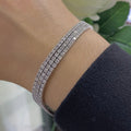 14K White Gold Three-Row Diamond Tennis Bracelet – 8.60 CT Natural Diamonds DB004 ASTJ