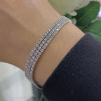 14K White Gold Three-Row Diamond Tennis Bracelet – 8.60 CT Natural Diamonds DB004 ASTJ