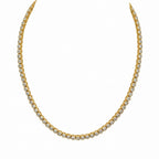 14K Yellow Gold Diamond Bezel Set Tennis Necklace – 9.28 CT