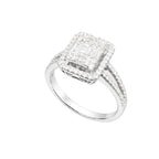 14K White Gold Round & Baguette Diamond Ring 0.69CT PJR5372WG